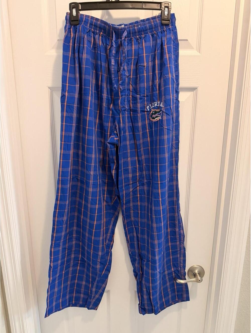Sideline Apparel Blue and Orange Plaid Florida Gators Pajama Pants L